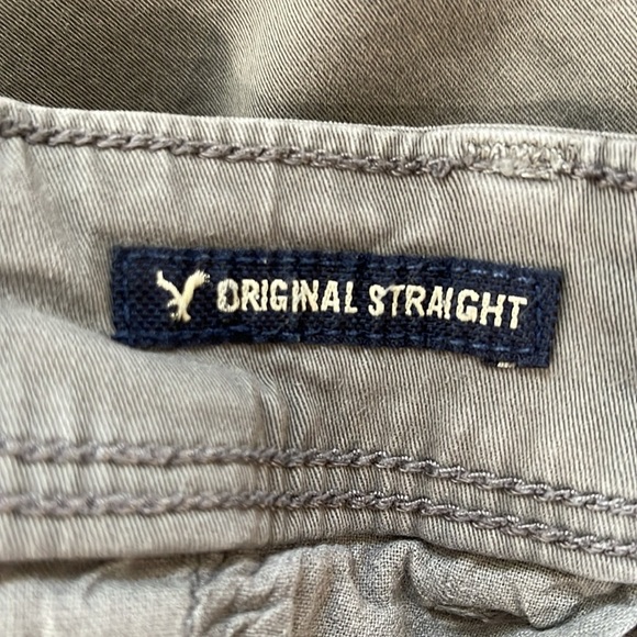 American Eagle Mens Grey Extreme Flex Original Straight Lived-In Khaki Pants 34 - Picture 8 of 11